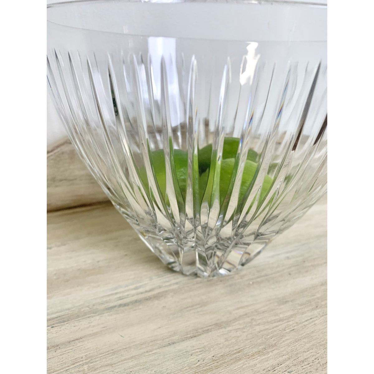Vintage Josair Yugoslavia Lead Crystal Bowl Large Cut Glass Centerpiece Elegant