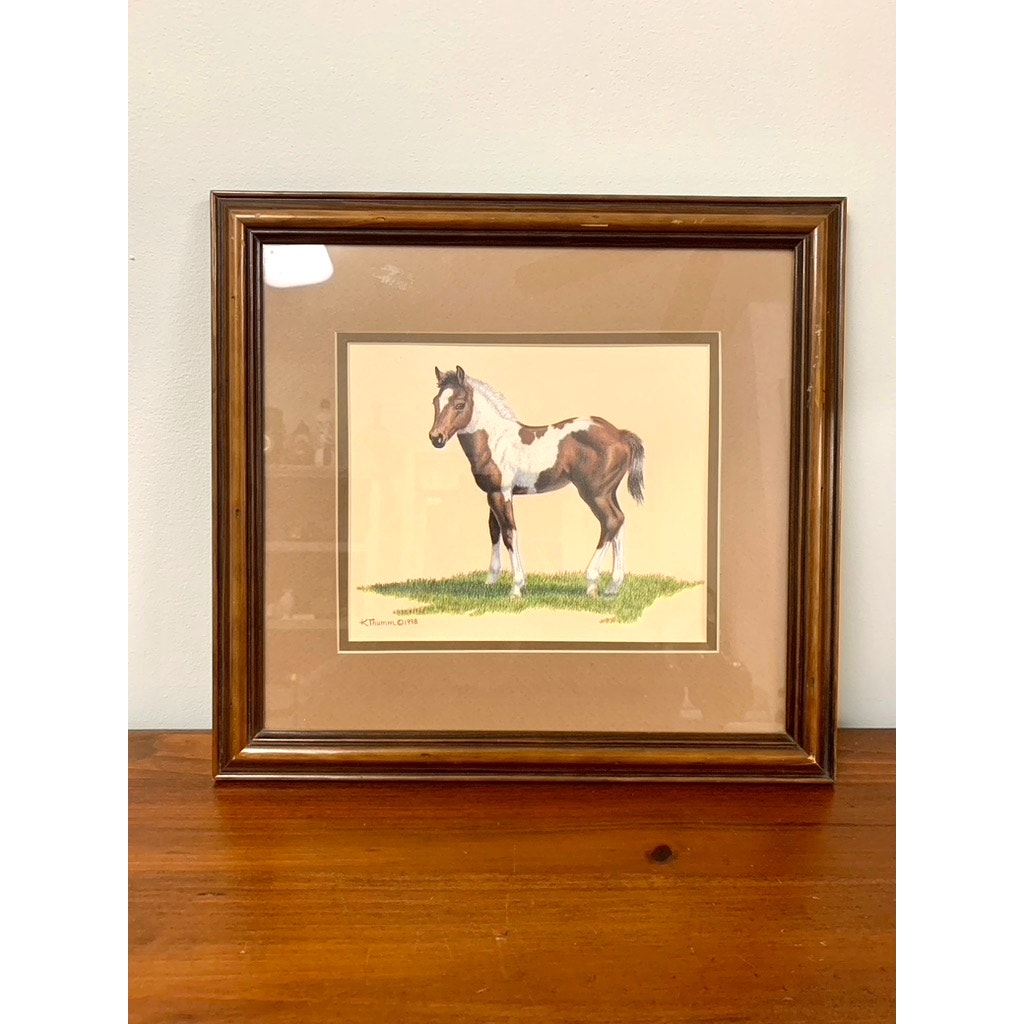 Vintage Limited Edition Horse Print Framed Signed 1998 Karen Thumm Equestrian Art