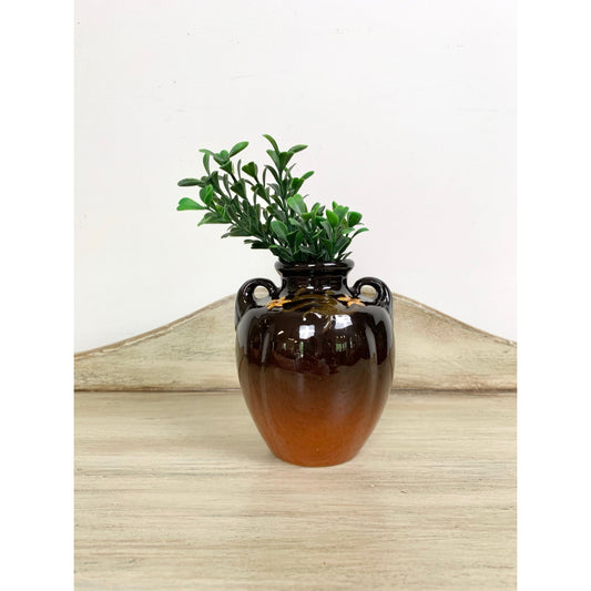 Vintage Antique Weller Pottery Floretta Vase Double Handle Foral Cottagecore Mid Century