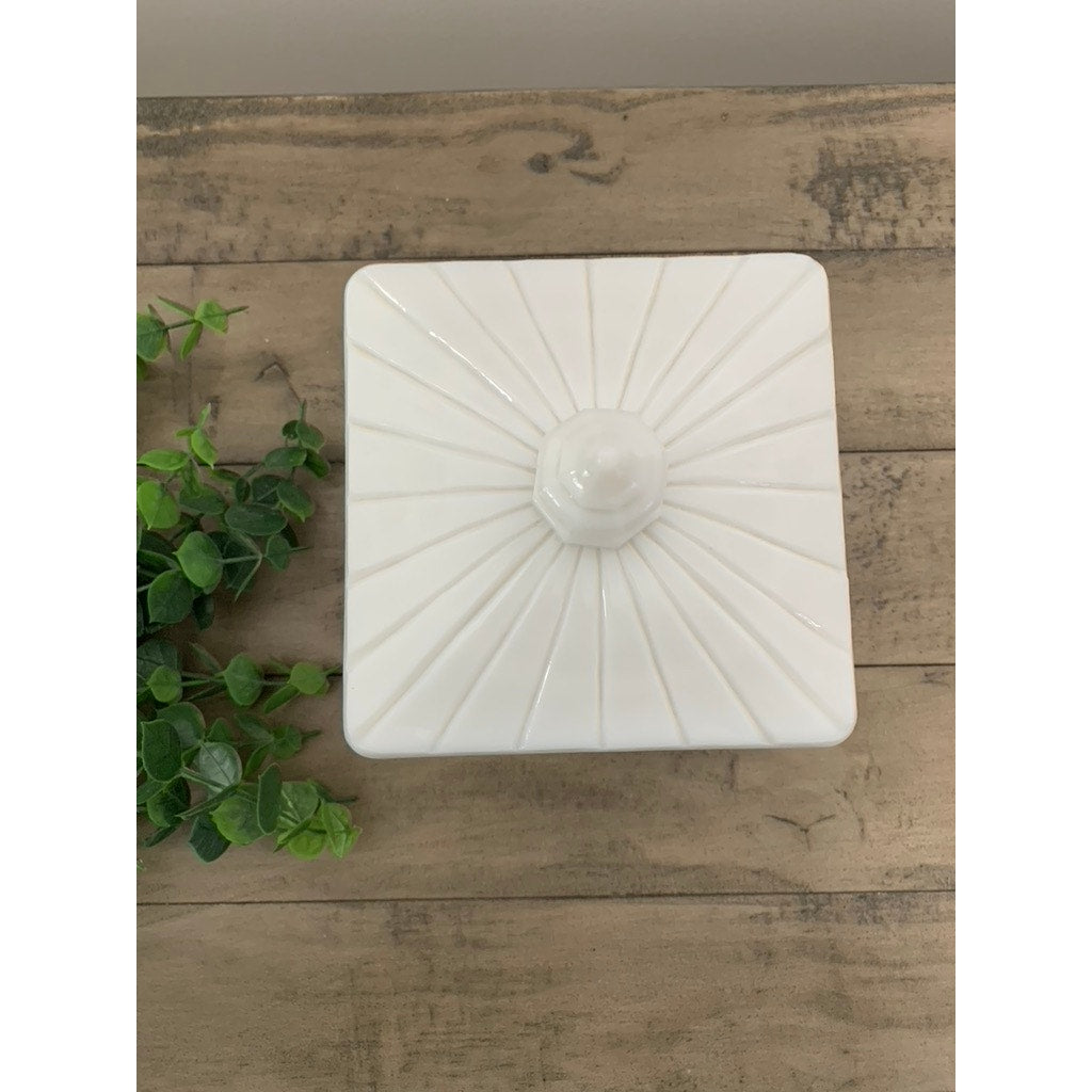 Westmoreland Milk Glass Candy Dish Vintage Wedding Box White Pedestal Lidded Box