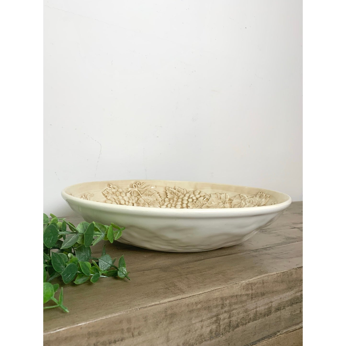 Vintage A. Santos Portugal Ceramic Bowl Set Grapevine Serving Pottery Cottage