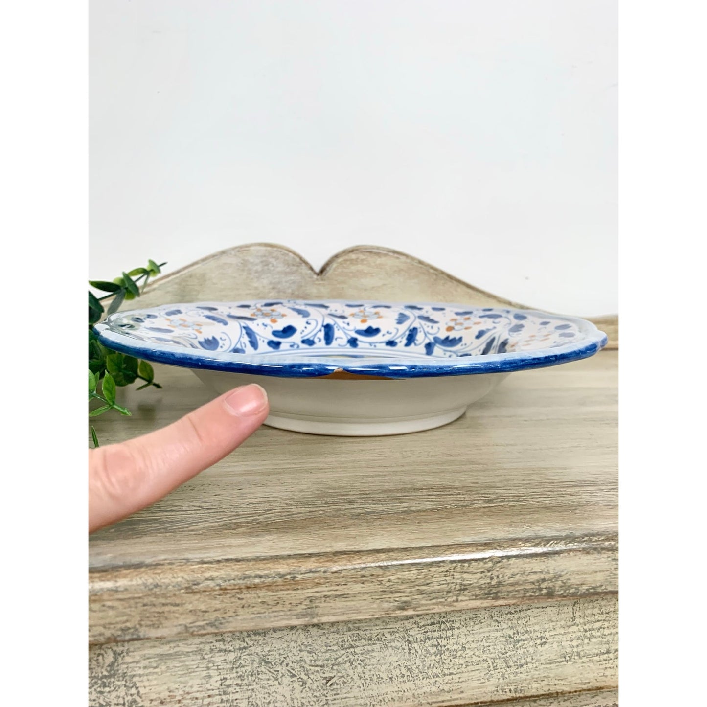 Vintage Italian Pottery Bowl Caltagirone Hand Painted Sun Sicilian Art Dish