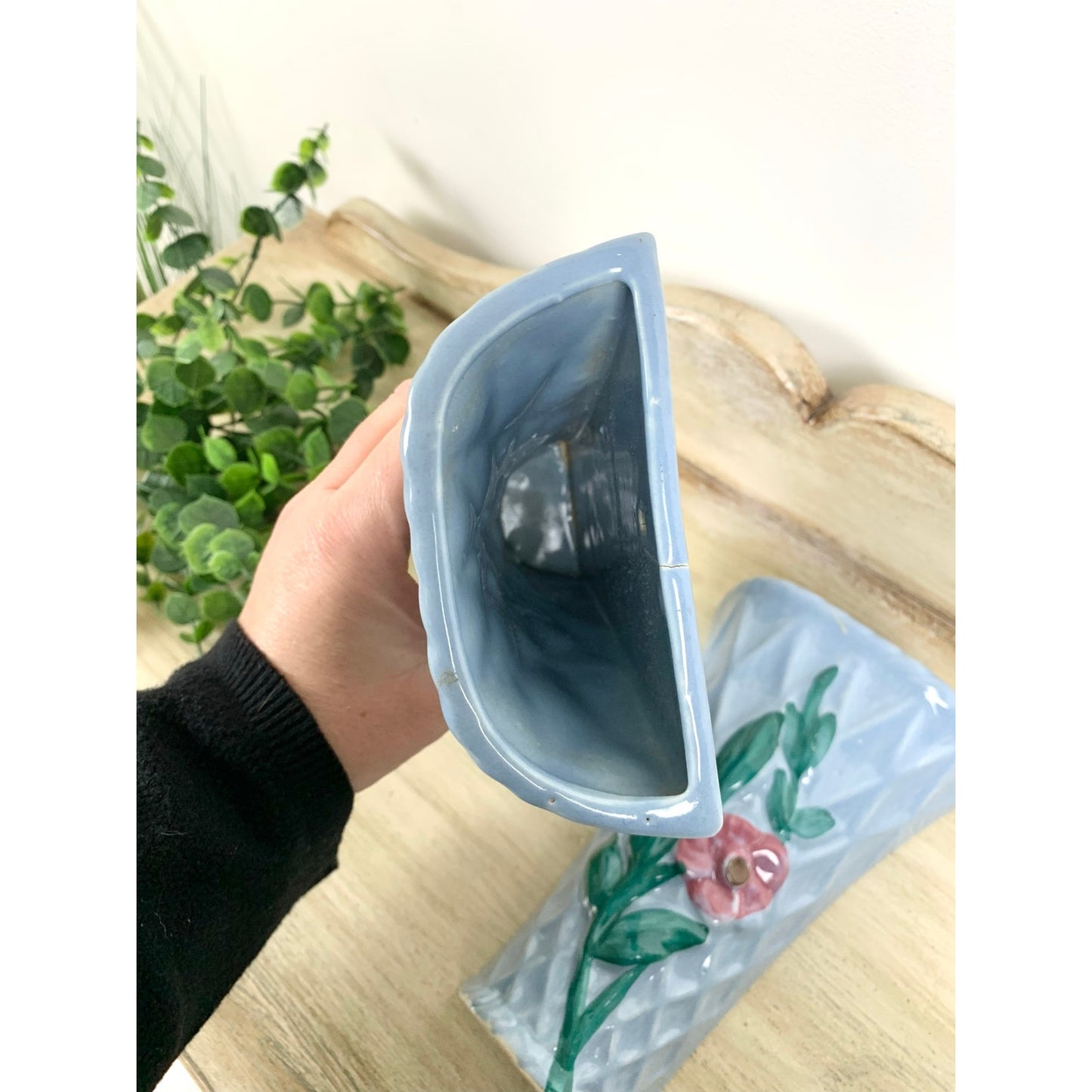 Vintage Morton Pottery Wall Pockets Ceramic Pair Mid Century Wall Planters Vases