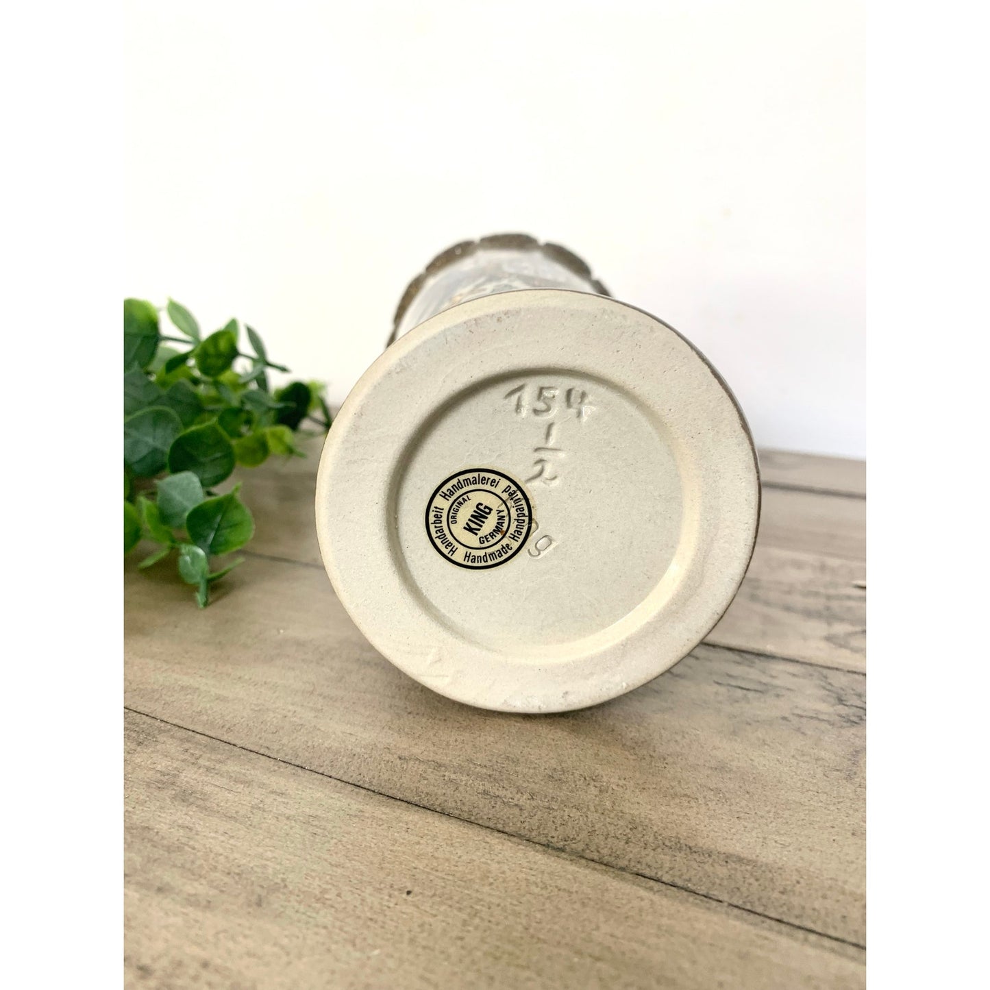 Vintage KING West Germany Deutschland Ceramic Stein Vase with German Eagle Crest