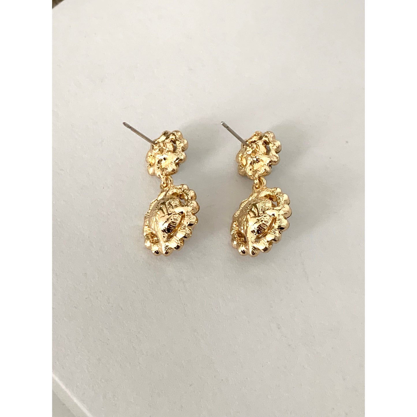 Statement Faux Pearl & Rhinestone Halo Post Back Drop Earrings Romantic Feminine
