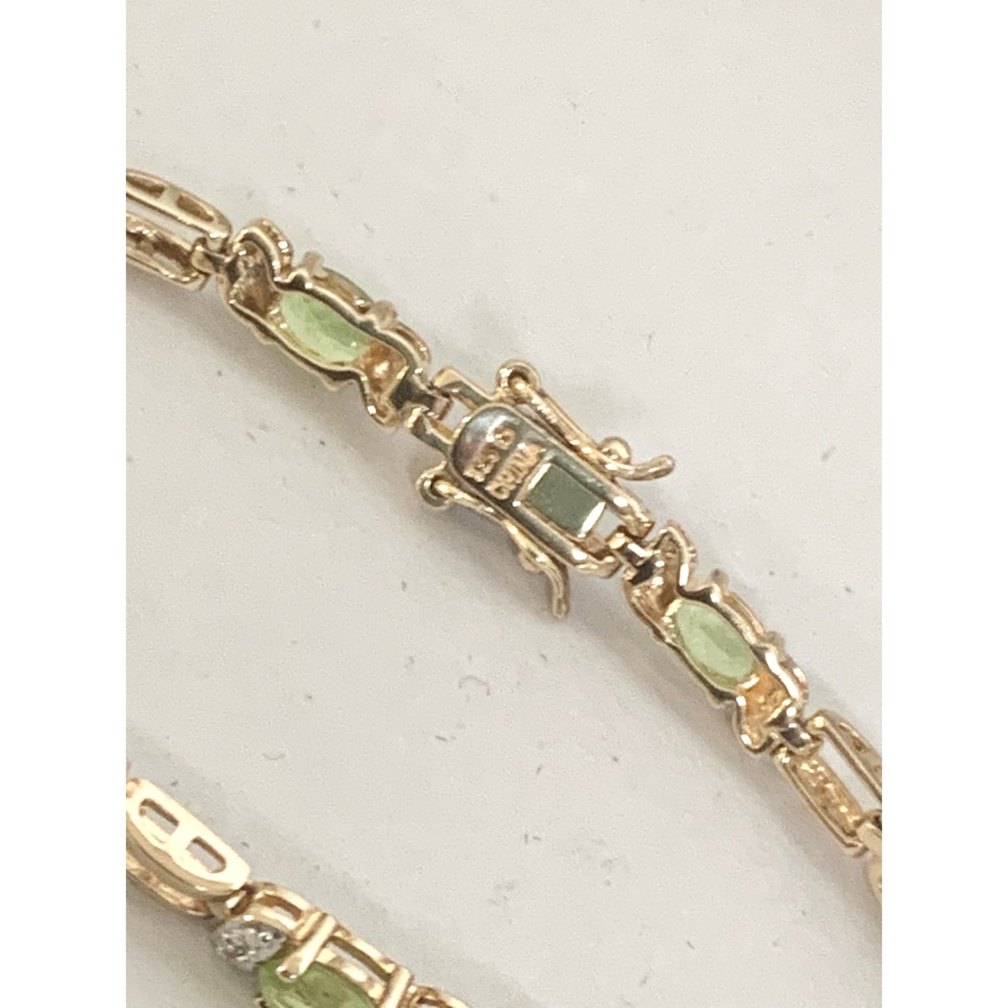 Vintage Ross Simons Peridot Tennis Bracelet Sterling Silver Gold Vermeil Elegant