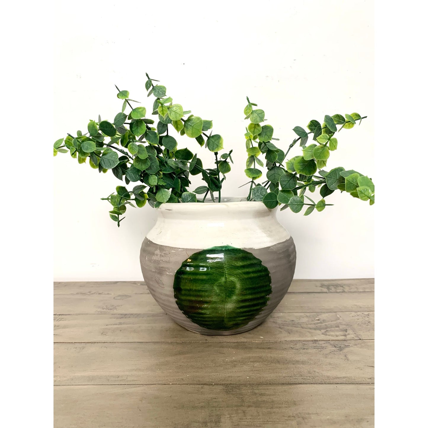 Vintage Mid Century Studio Art Pottery Vase Bowl Pot Green Glaze