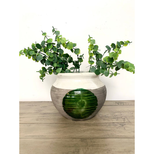 Vintage Mid Century Studio Art Pottery Vase Bowl Pot Green Glaze