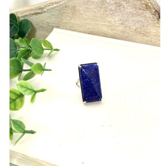 Vintage Lapis Lazuli Ring Sterling Silver 925 Djoy Statement Size 9 Southwestern