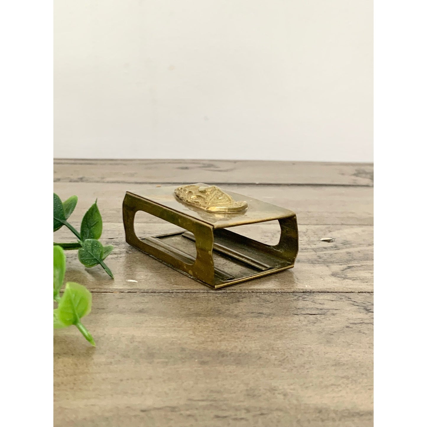 Vintage Brass Match Holder with Cutty Sark Emblem Nautical Maritime Match Cover