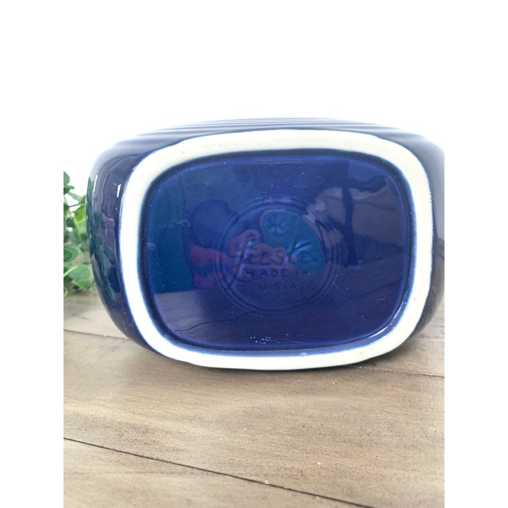 Vintage Fiesta Cobalt Blue Pitcher 67 oz Homer Laughlin Fiestaware Art Deco Americana Pottery