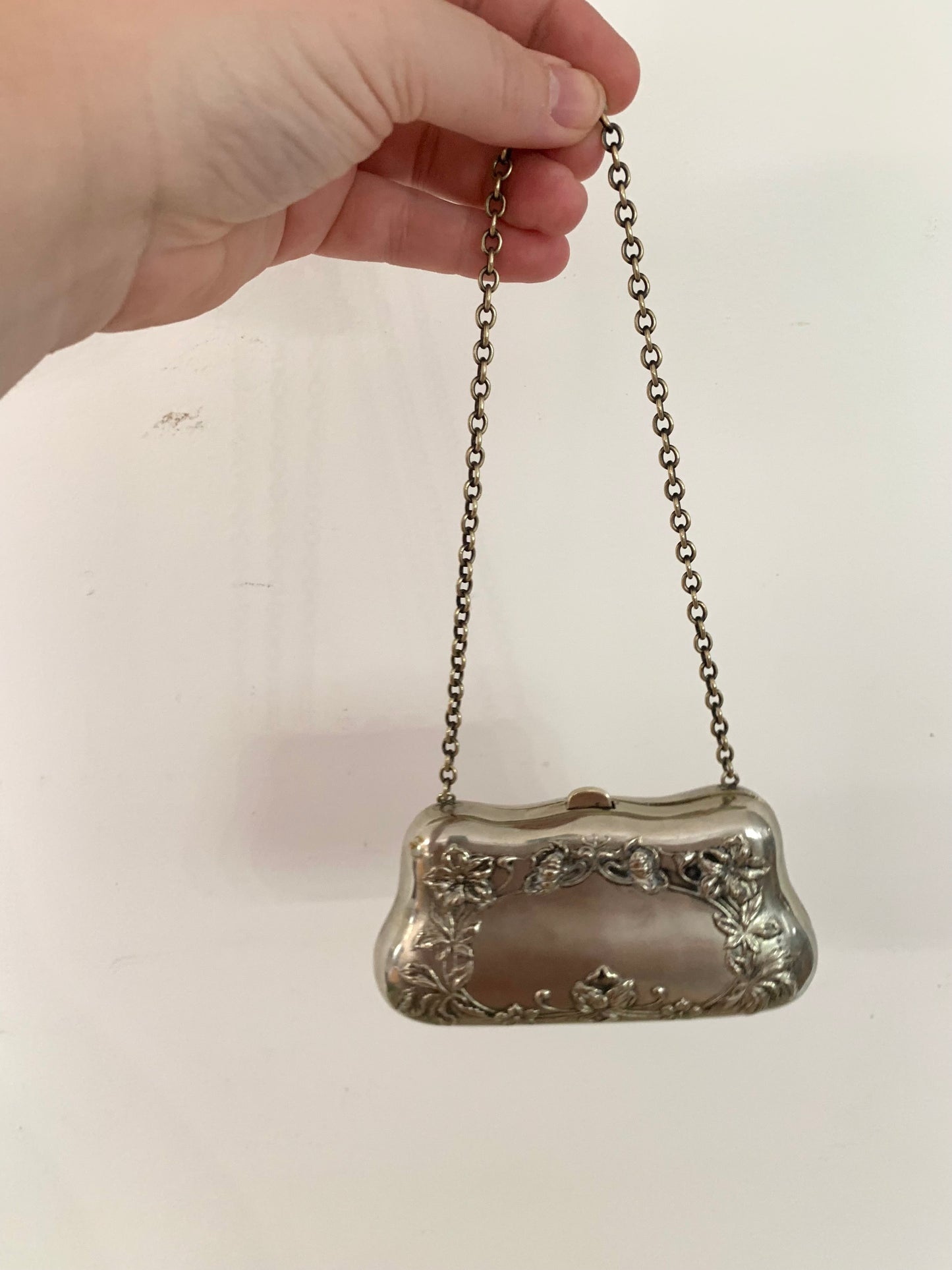 Antique Coin Silver Repousse Coin Purse