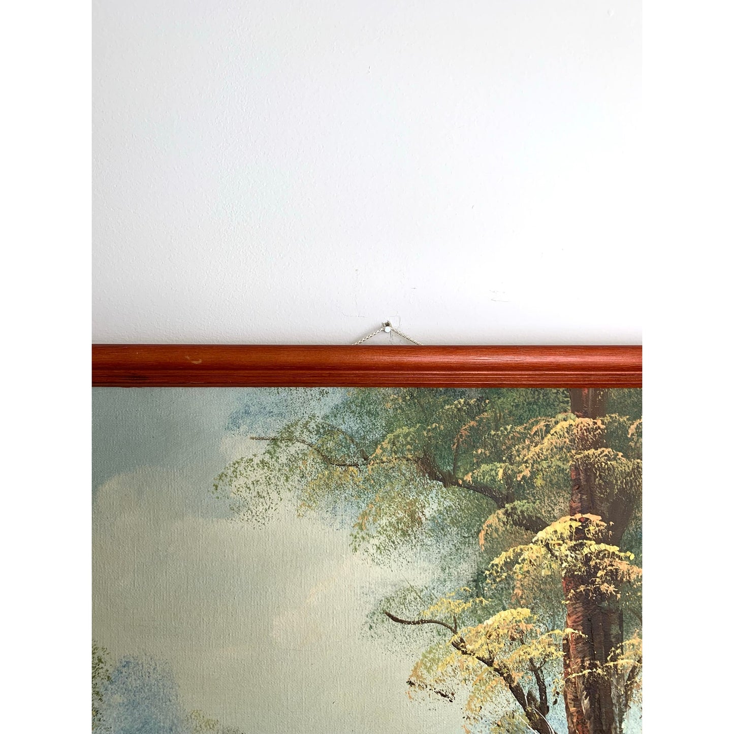 Vintage Riverside Landscape Oil Painting by Taylor Signed Framed Nature Scene