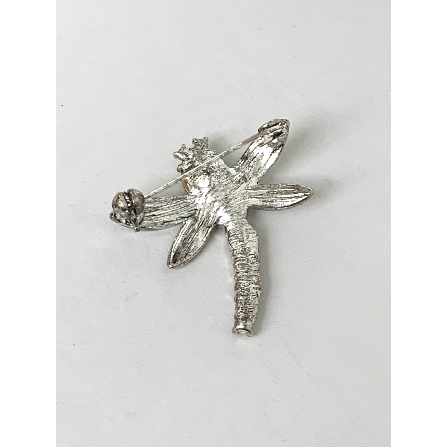Vintage Rhinestone Dragonfly Brooch Pink Crystal Insect Pin Statement Jewelry
