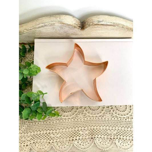 Vintage Copper Starfish Cookie Cutter Coastal Baking Mold Beach Nautical Kitchen