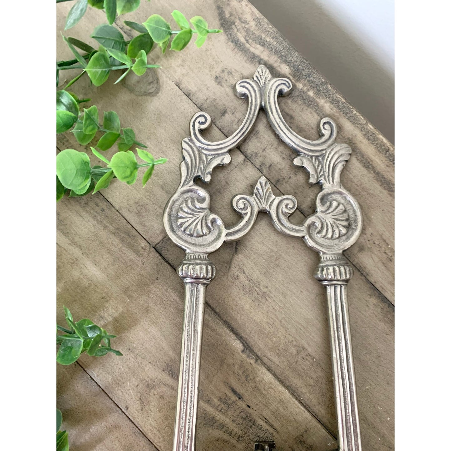 Vintage Ornate Vintage Silver Metal Display Easel Book or Plate Holder Old Money