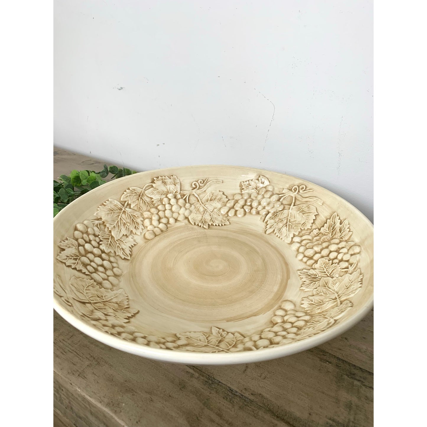 Vintage A. Santos Portugal Ceramic Bowl Set Grapevine Serving Pottery Cottage