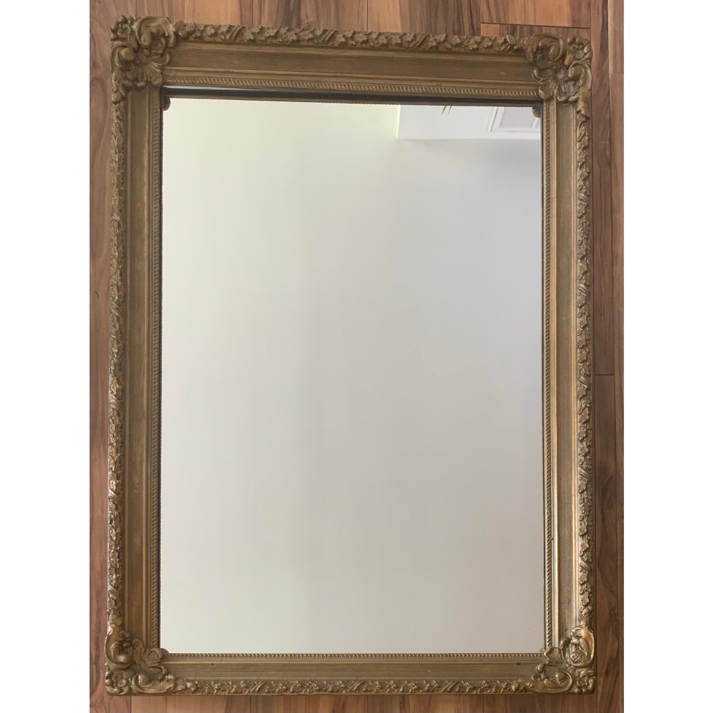 Vintage Ornate Gold Wall Mirror – Rococo Style Rectangular Frame Romantic