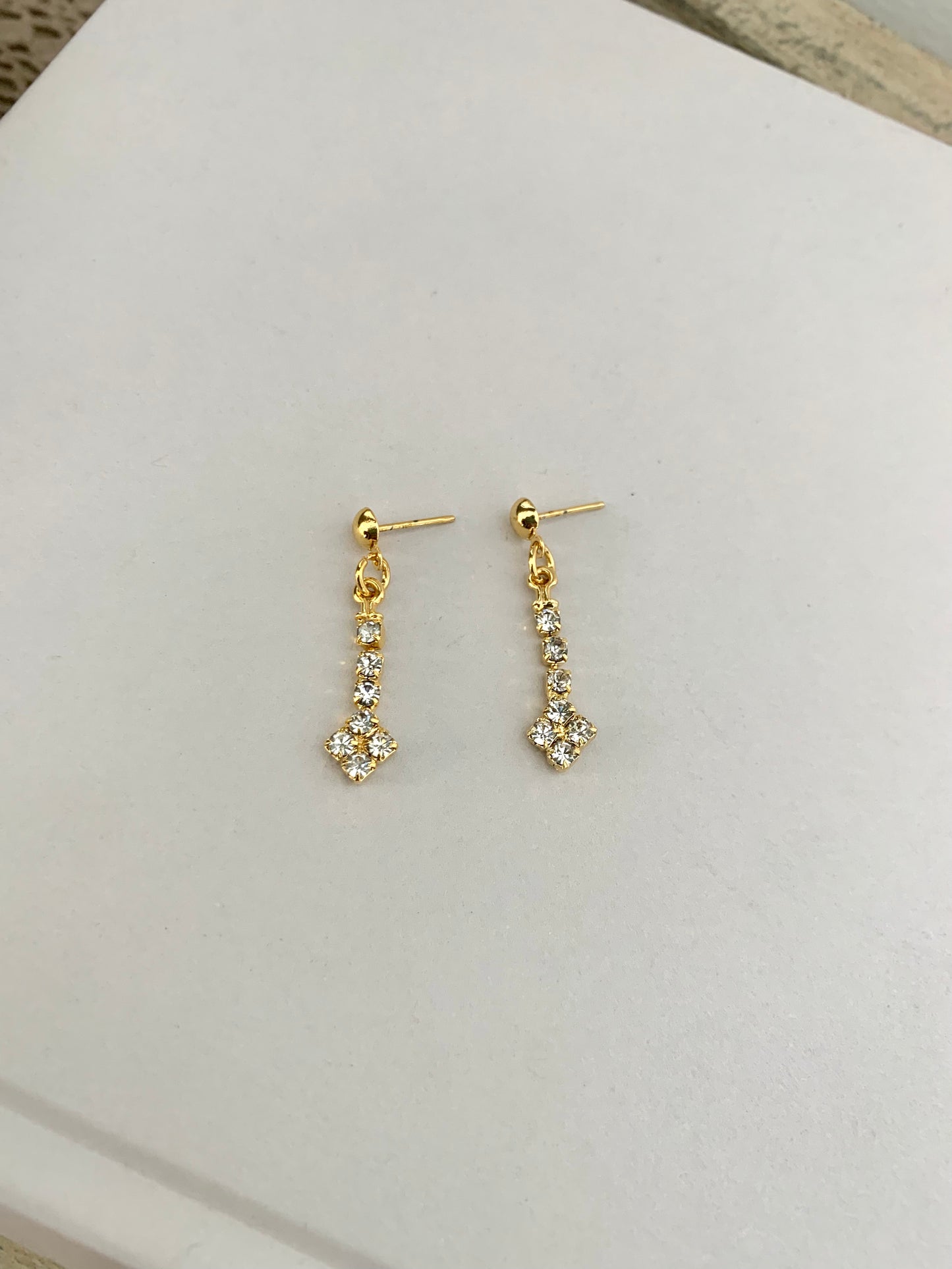 Vintage Dainty Crystal Drop Earrings
