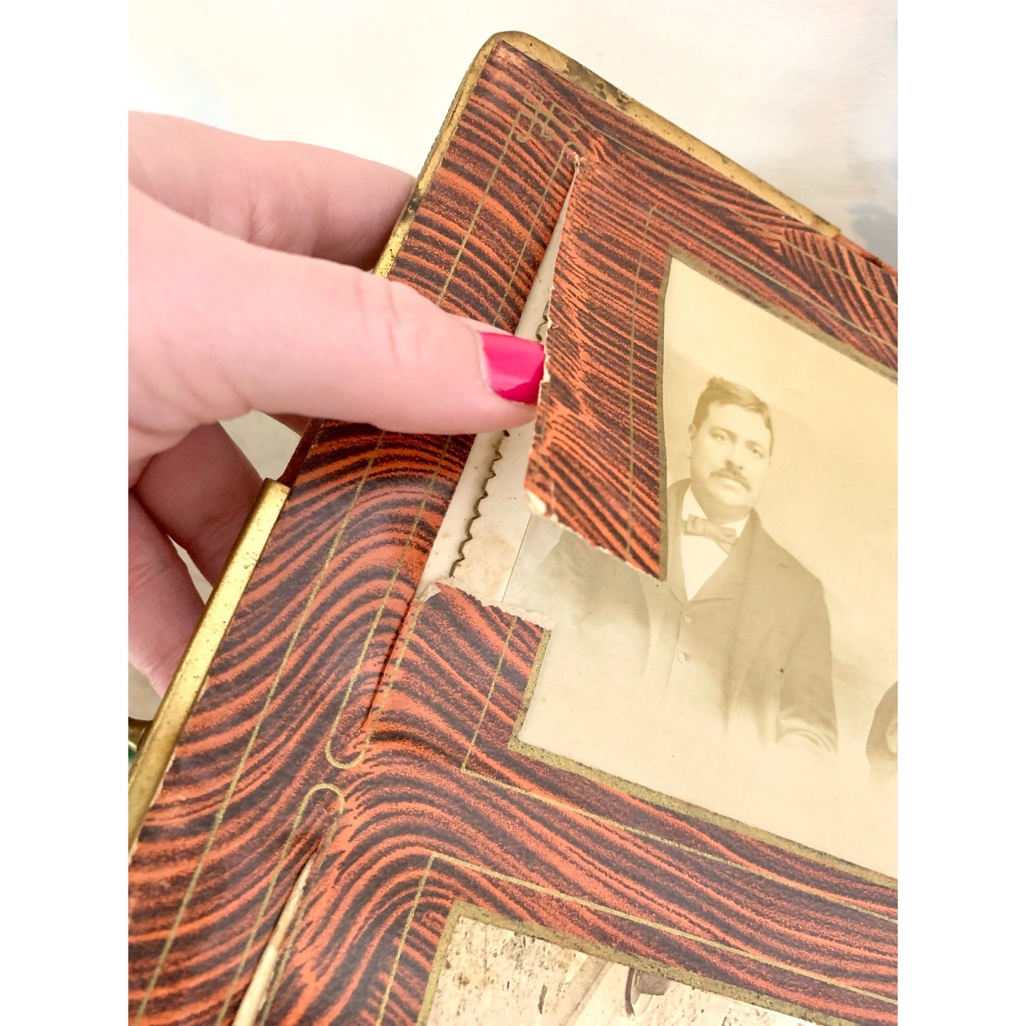 Antique Victorian Photograph Album Cherub Gilt Memorial Keepsake Ephemera Romantic