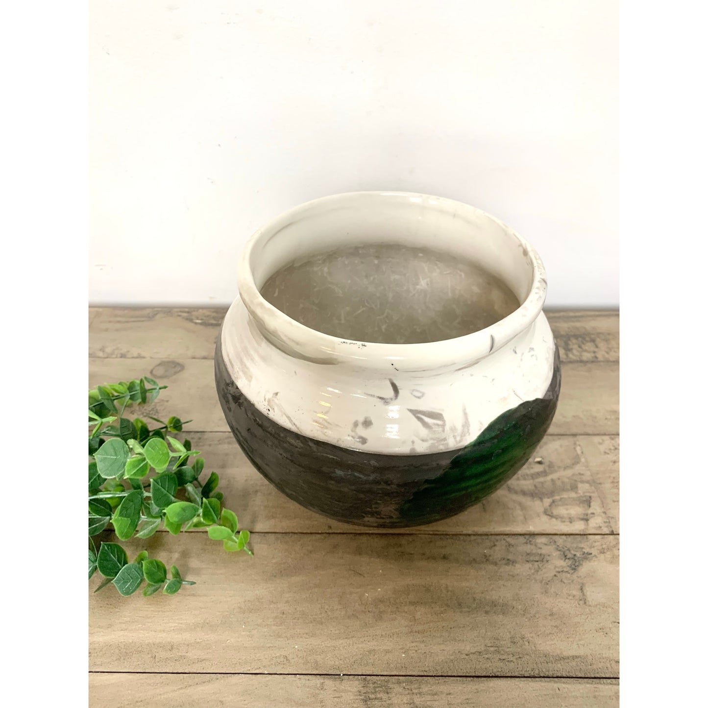 Vintage Mid Century Studio Art Pottery Vase Bowl Pot Green Glaze