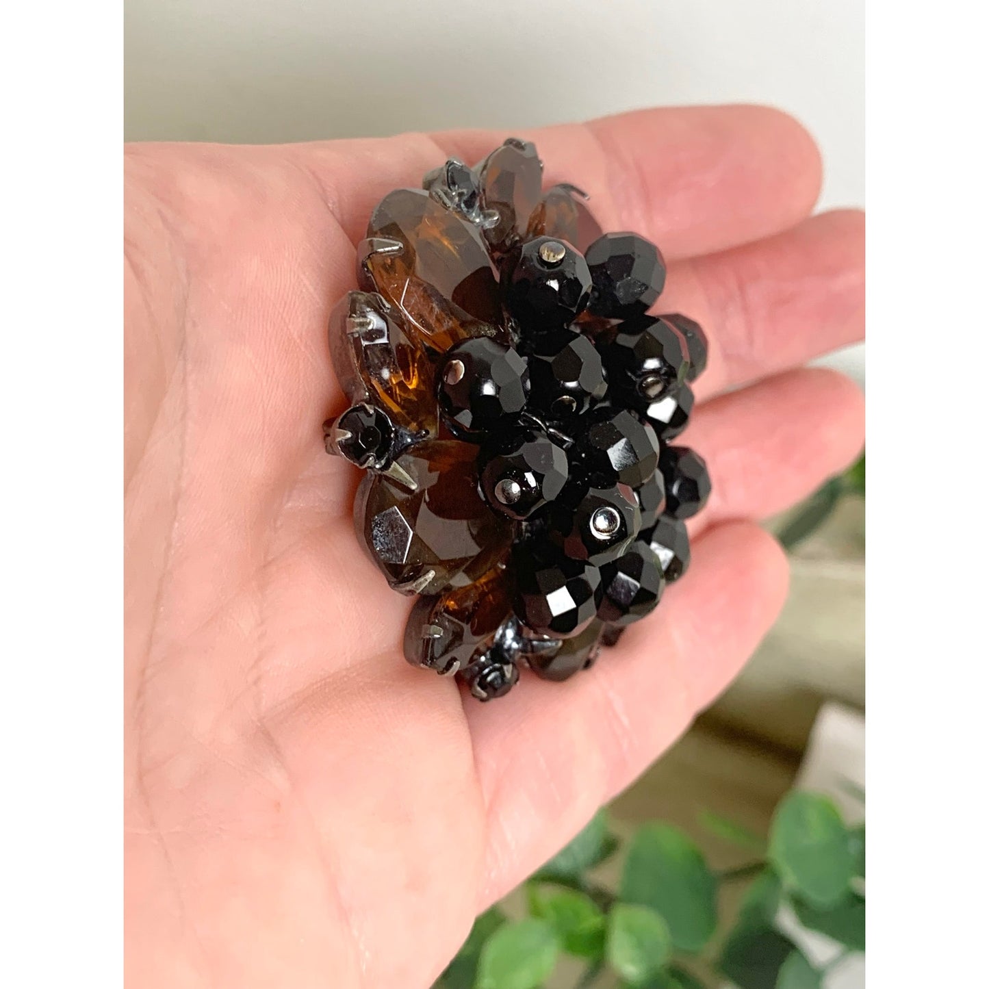 Vintage Juliana by DeLizza & Elster Brooch Amber Topaz Rhinestone Cha Cha Statement Pint