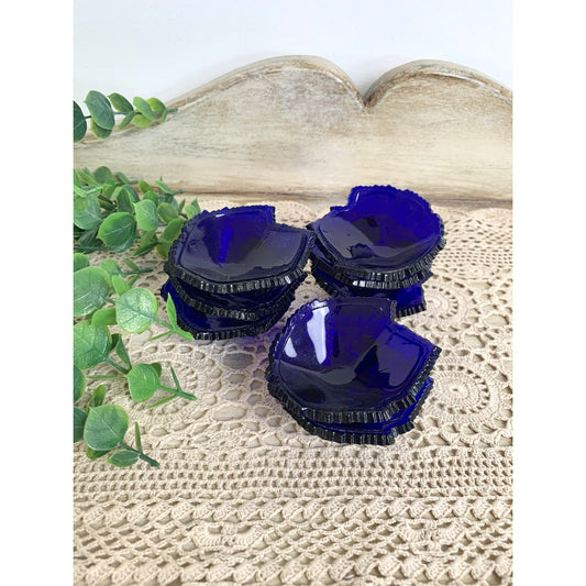 Vintage Cobalt Blue Salt Cellars Set of 8