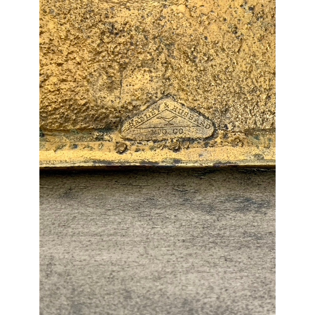 Antique Bradley & Hubbard Brass Inkwell Gold Ornate Old Money Office Boho Decor