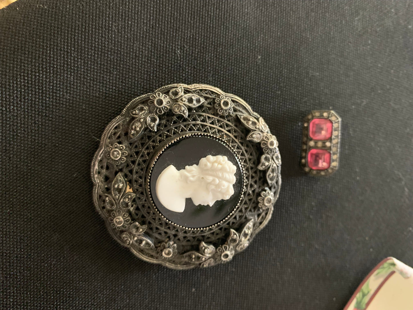Cameo Brooch + Sterling Brooch