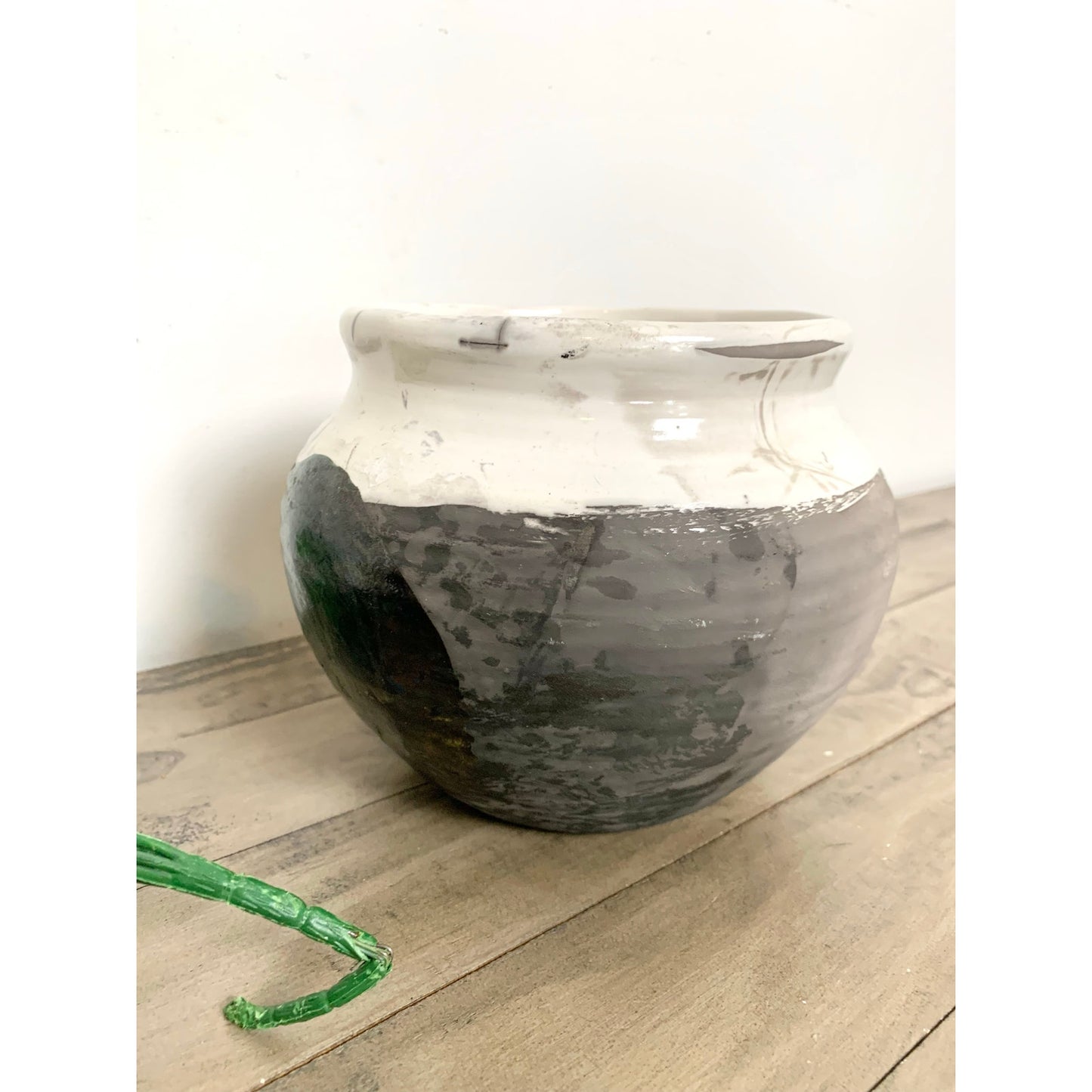 Vintage Mid Century Studio Art Pottery Vase Bowl Pot Green Glaze