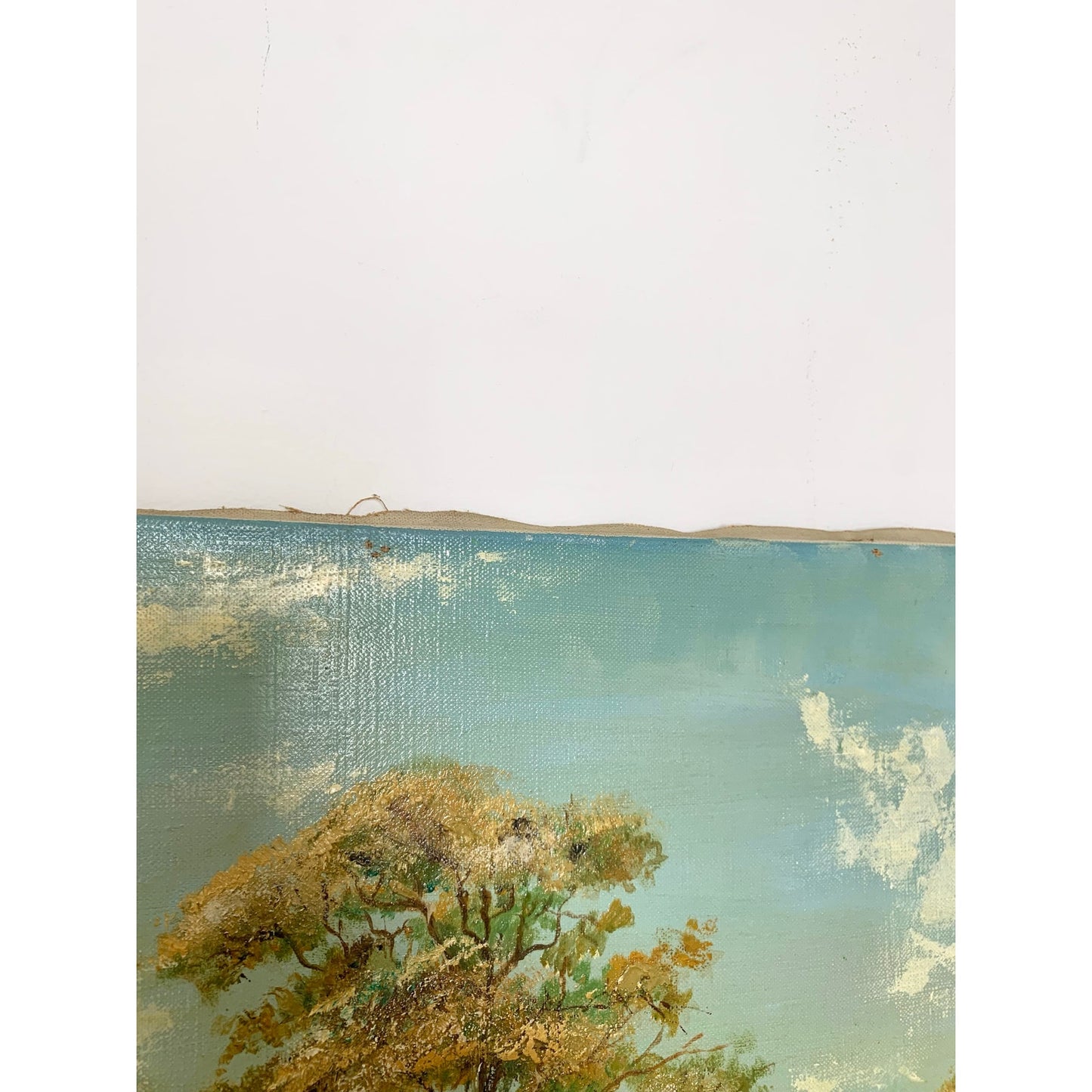 Vintage 1966 Landscape Oil Painting on Canvas – Signed C.A. Gays – Mid Century Original Farm Scene with Tree & Pond