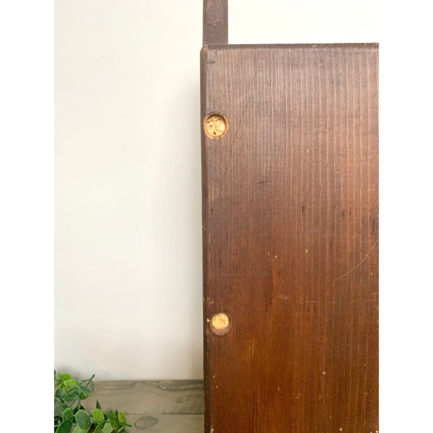 Vintage Wood Heart Cutout Umbrella Stand Magazine Holder Primitive Farmhouse Feminine Rustic