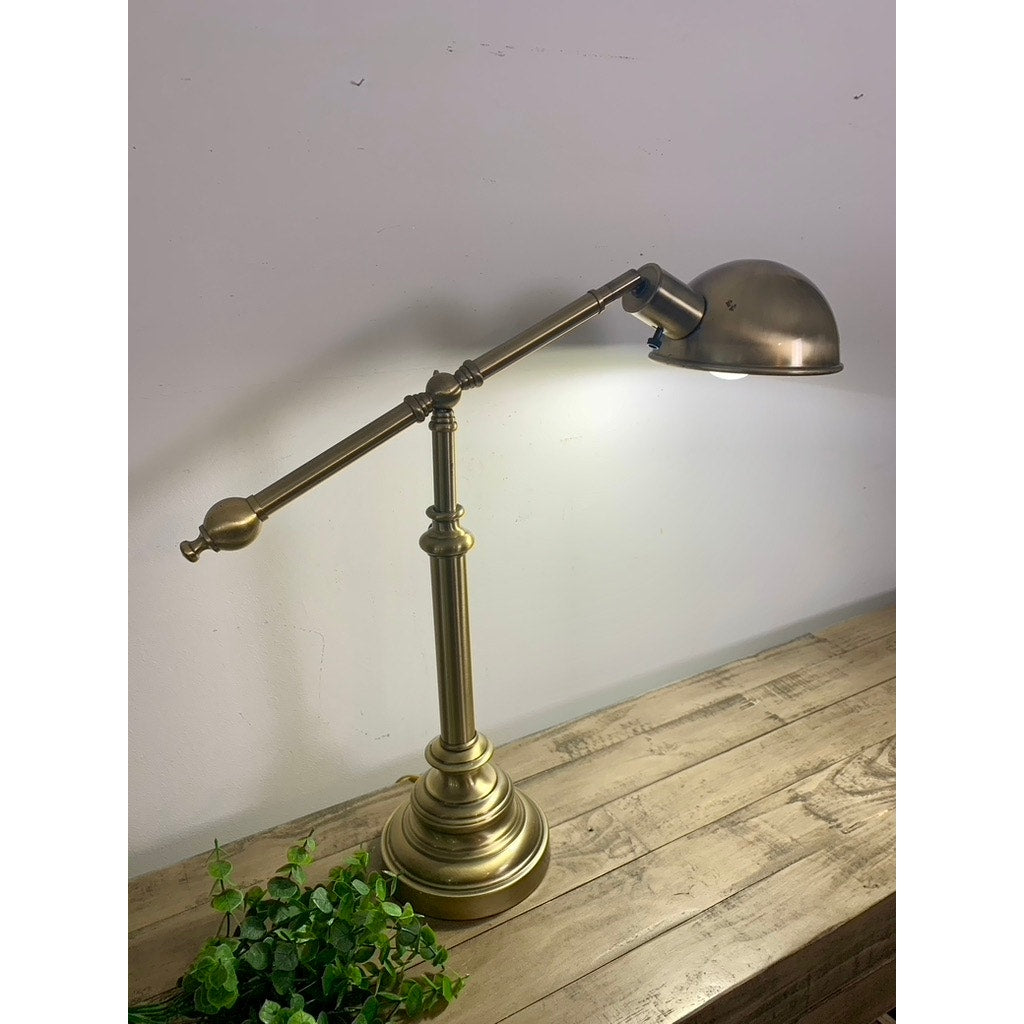 Large Vintage Brass Adjustable Table Lamp – Classic Task Light