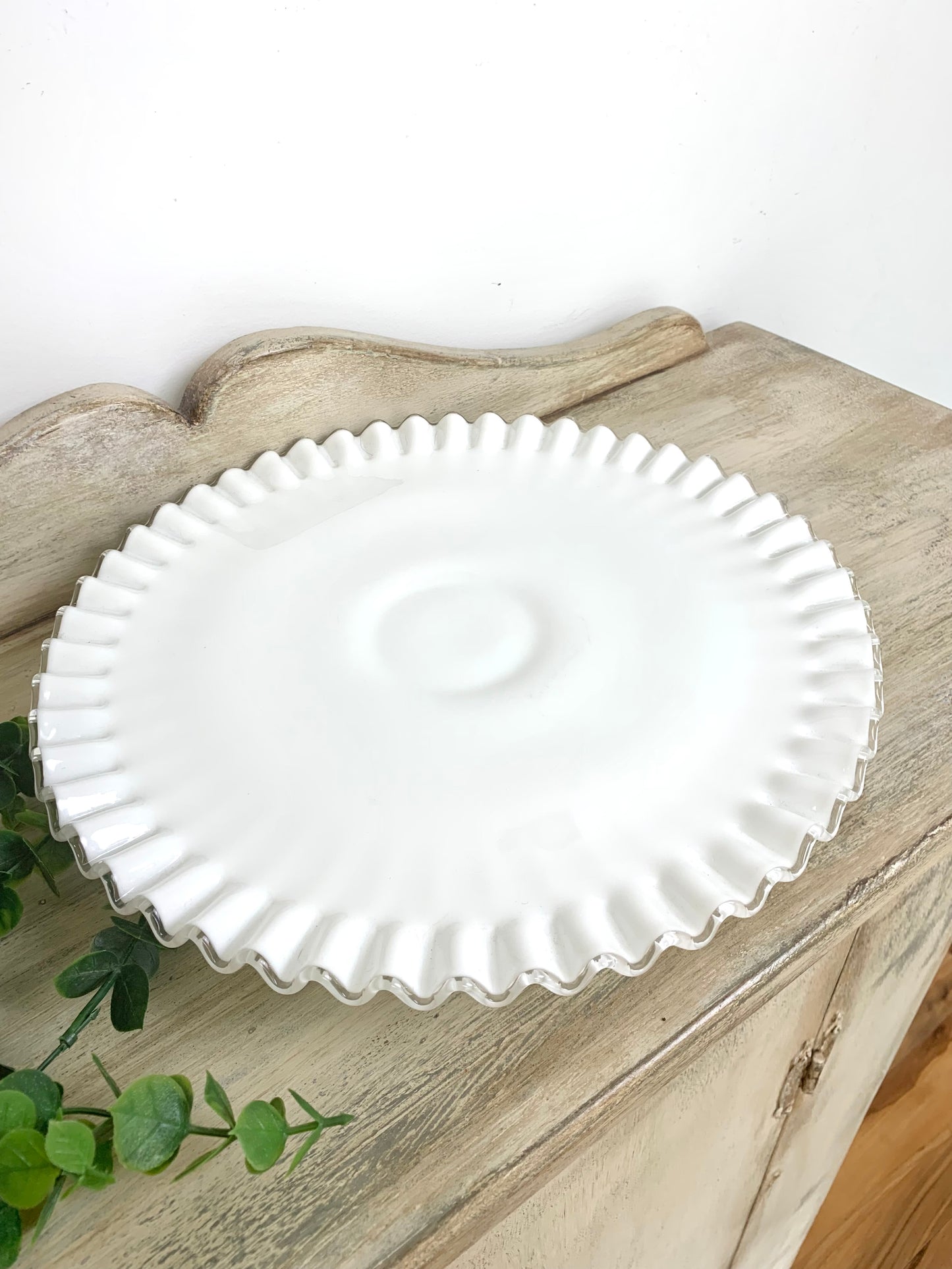 Vintage Fenton Silver Crest Cake Plate