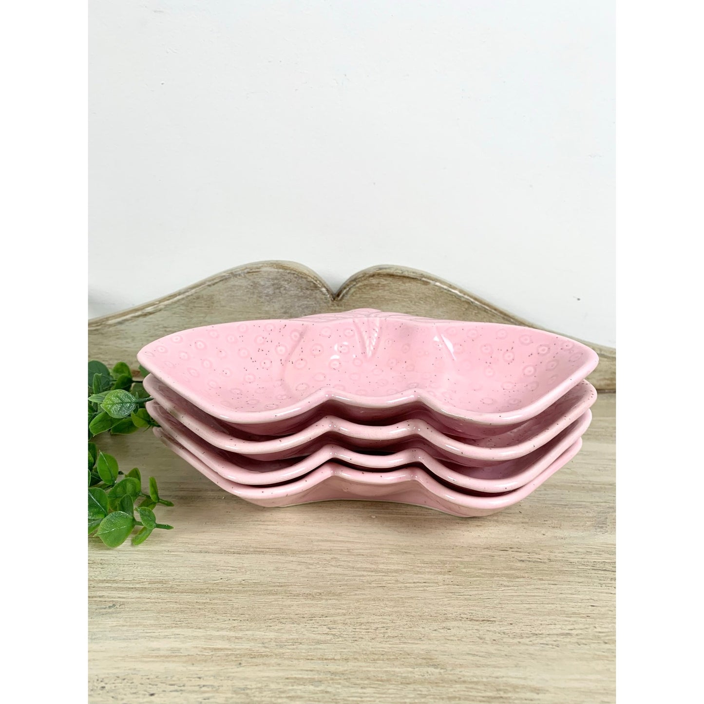 Vintage Pink Strawberry Ceramic Serving Set
