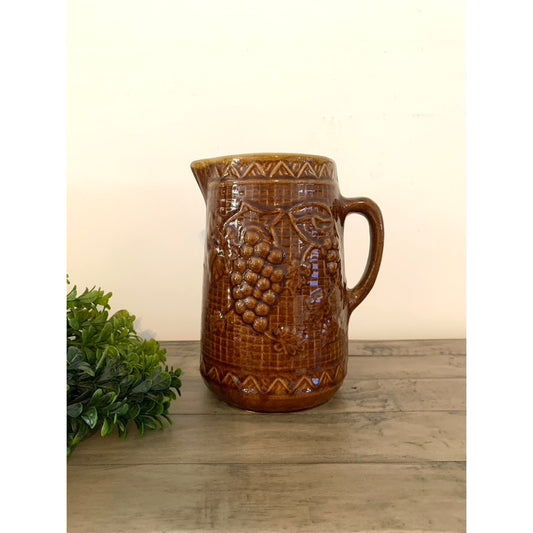 Antique North Star Pottery Stoneware Pitcher Vase Cottagecore Primitive Rustic