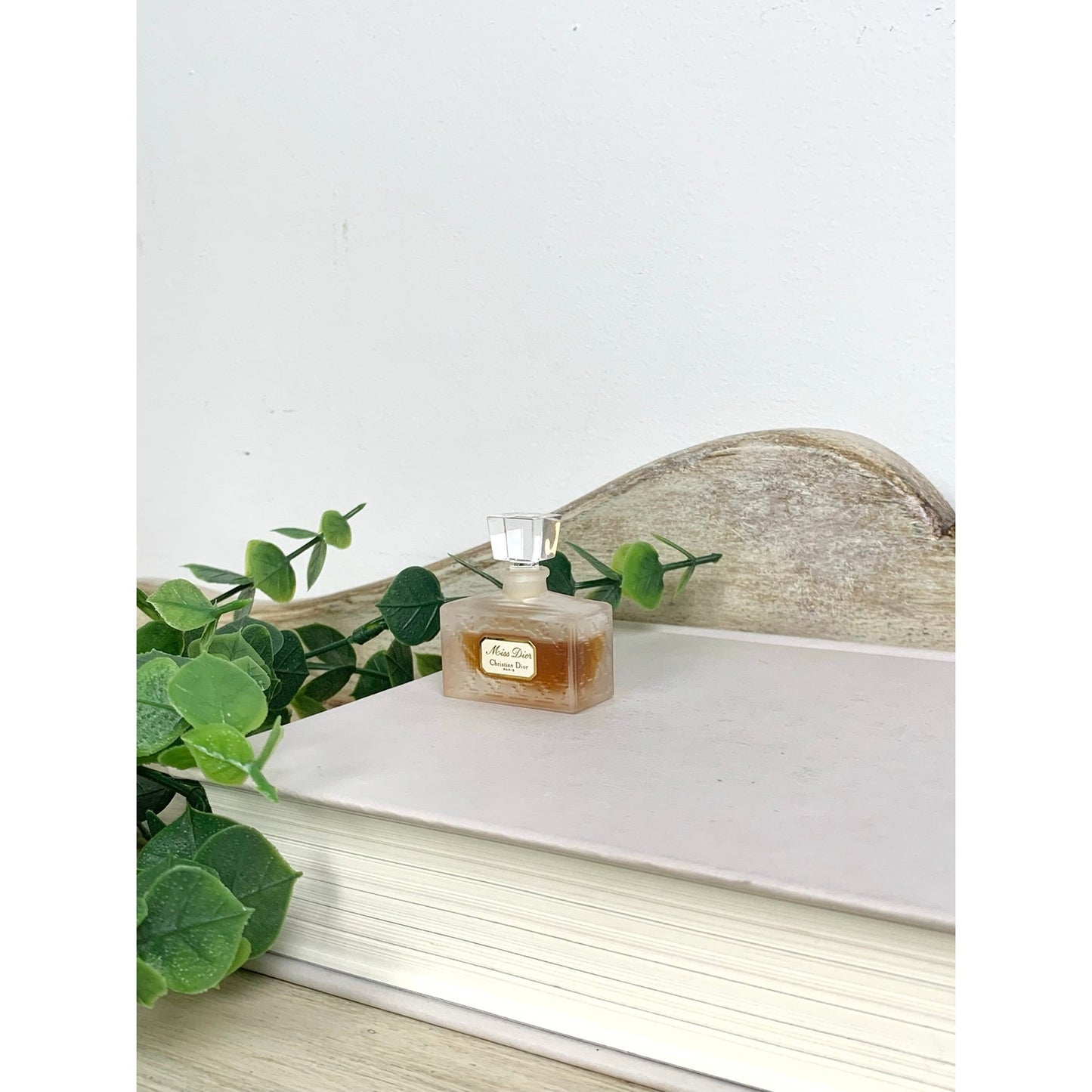 Vintage Christian Dior Miss Dior Miniature Perfume Splash Bottle Frosted Glass
