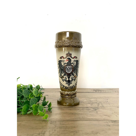 Vintage KING West Germany Deutschland Ceramic Stein Vase with German Eagle Crest