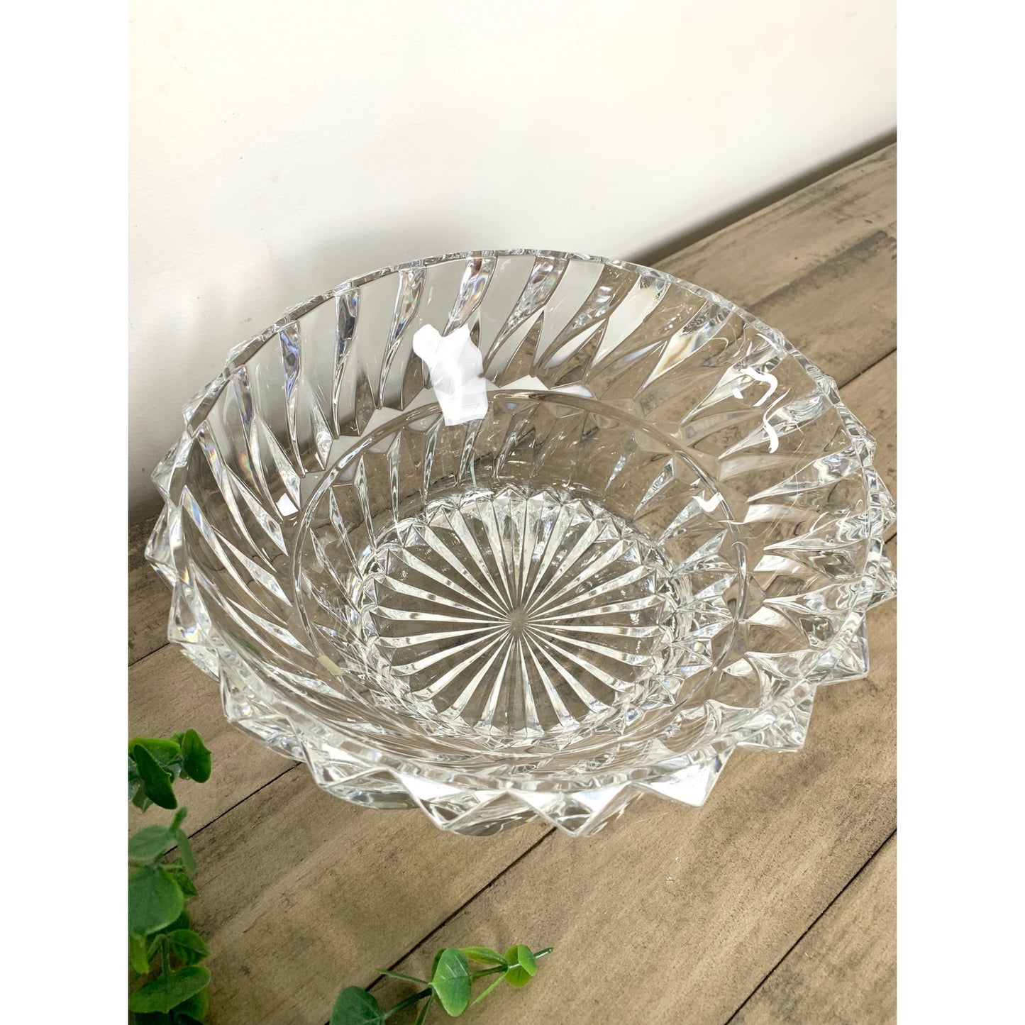 Vintage Mikasa Ranier Cut Crystal Bowl Starburst Base Lead Crystal Centerpiece Vase