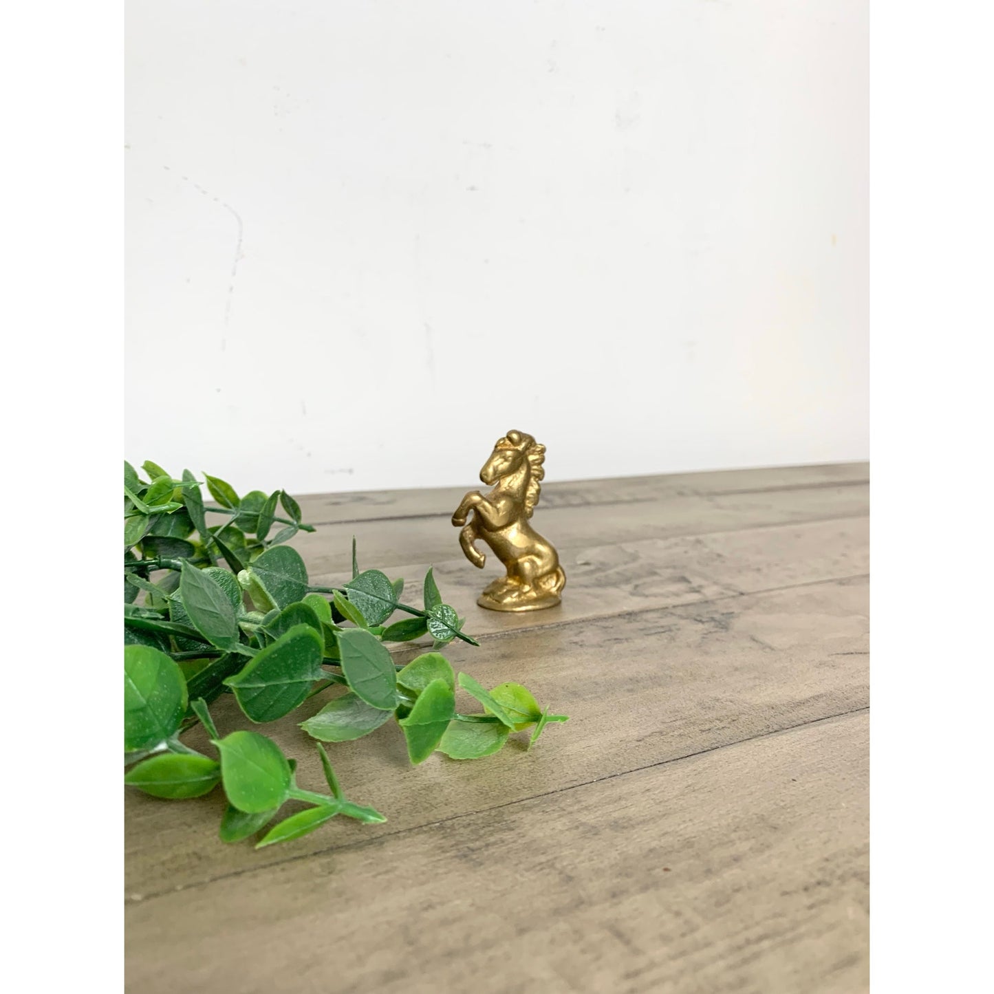 Vintage Solid Brass Miniature Rearing Horse Figurine Equestrian Collectible