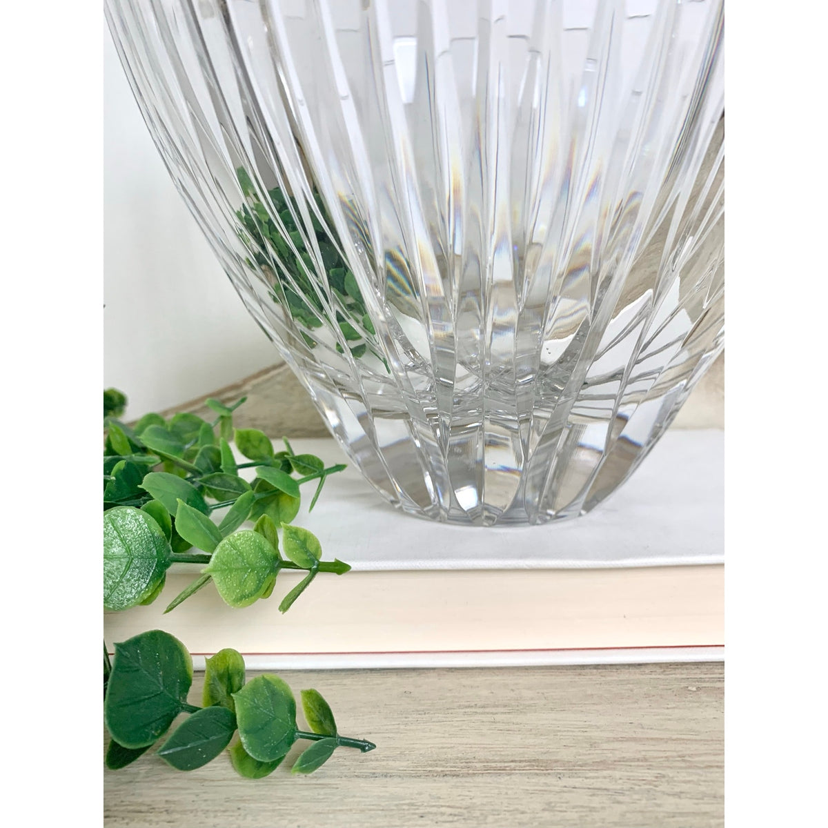 Vintage Josair Yugoslavia Lead Crystal Bowl Large Cut Glass Centerpiece Elegant