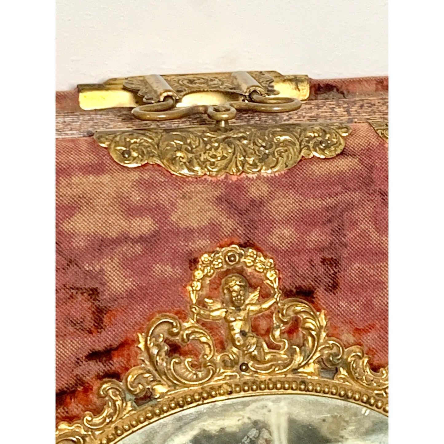 Antique Victorian Photograph Album Cherub Gilt Memorial Keepsake Ephemera Romantic