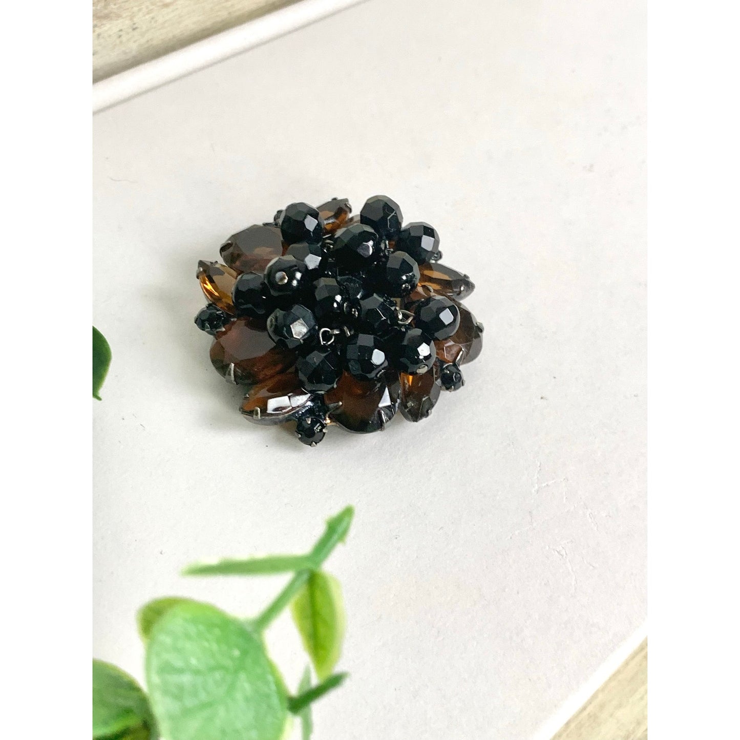 Vintage Juliana by DeLizza & Elster Brooch Amber Topaz Rhinestone Cha Cha Statement Pint