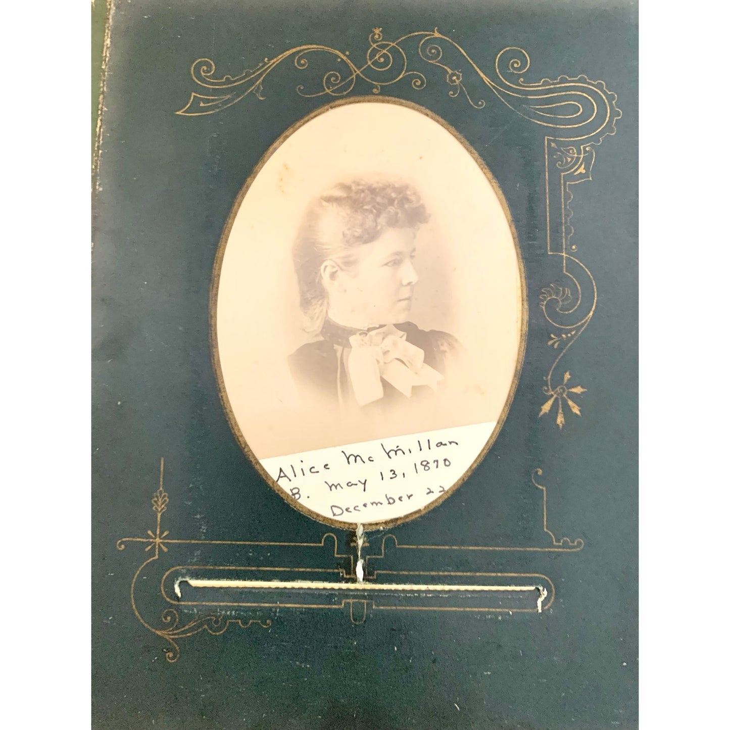 Antique Victorian Photo Album with 1800s Portraits Photography Ephemera Book