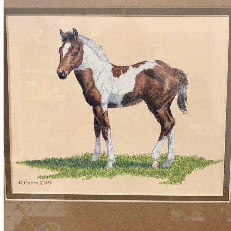 Vintage Limited Edition Horse Print Framed Signed 1998 Karen Thumm Equestrian Art