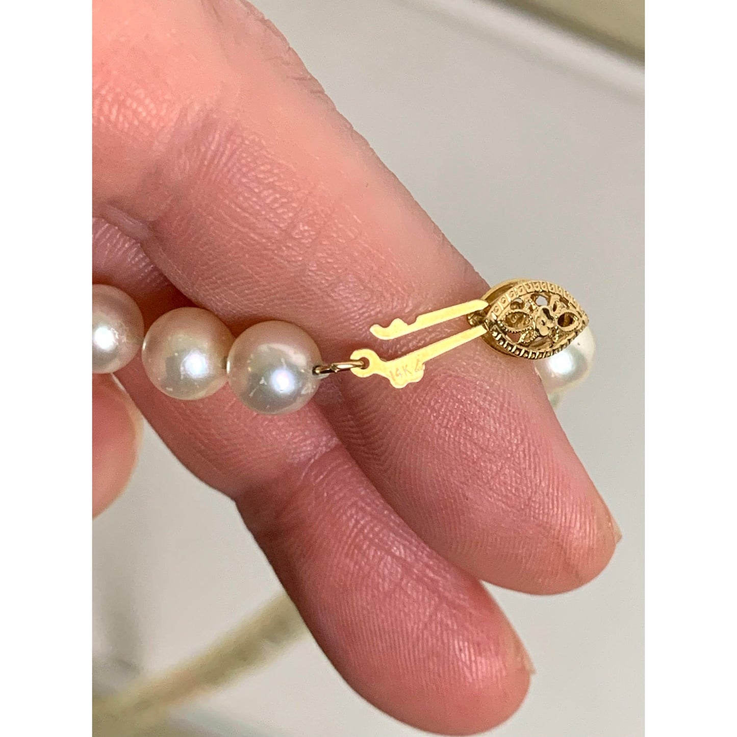 Vintage Cultured Freshwater Pearl Necklace 14K Gold Classic Elegant Bridal Old Money