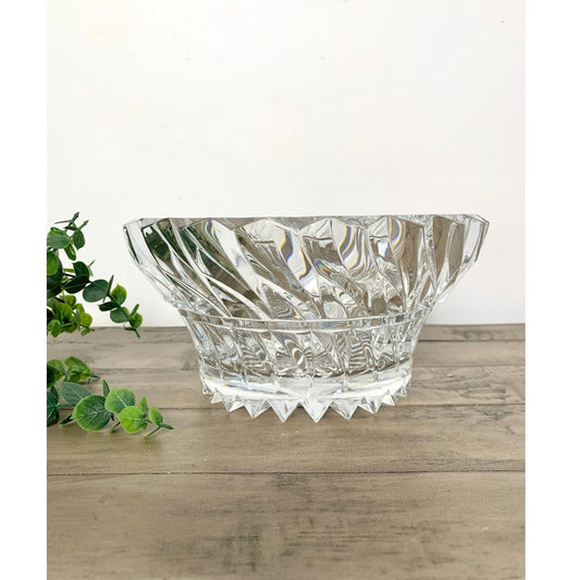 Vintage Mikasa Ranier Cut Crystal Bowl Starburst Base Lead Crystal Centerpiece Vase