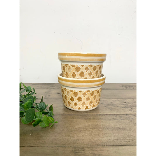 Kate Spade New York Lenox Ramekin Pair of Bowls Set Lattice Ceramic Cottagecore