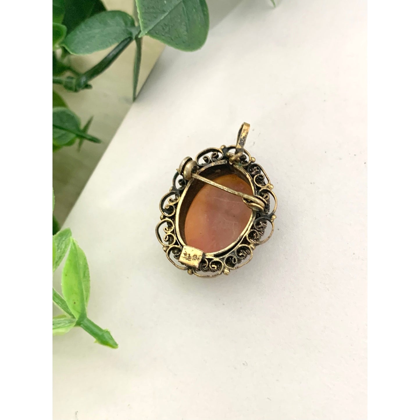 Vintage Carved Shell Cameo Brooch Pendant 12K Gold Filled Victorian Style Jewelry