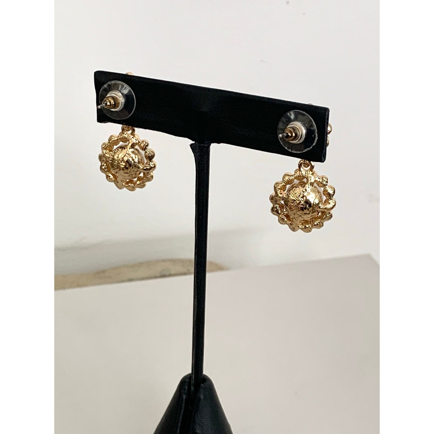 Statement Faux Pearl & Rhinestone Halo Post Back Drop Earrings Romantic Feminine